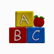 Kit 50 Peças aplique Emborrachado Quadrados ABC