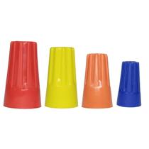 Kit 50 Peças Conectores Azul Laranja Amarelo e Vermelho Torção Isola Emenda Fios Cabos Elétricos Fiação Instalação