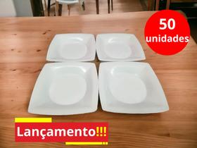 kit 50 peças de pratos plásticos branco, versatilidade e durabilidade em sua cozinha. - celoplast