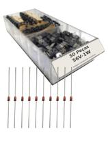 Kit 50 Peças - Díodo Zener 56v 1w 1n4758 In4758