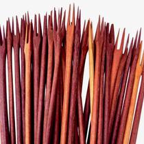 Kit 50 Peças Garfo Petisco Pequeno De Pau Madeira 16 Cm