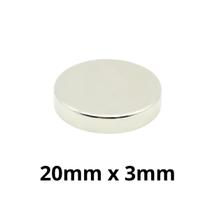 Kit 50 Peças Imã Neodímio Disco Magnético N35 20 x 3 mm Super Forte Potente Redondo