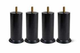 Kit 50 Pés Pretos para Cama Box Com 12cm Altura na Cor Preto Kit 50 Pés Pretos para Cama Box Com 12cm Altura na Cor Preto