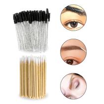 Kit 50 Pincel Escova + 100 Palito Algodão Sobrancelha Unhas Kit 50 Pincel Escova + 100 Palito Algodão Sobrancelha Unhas