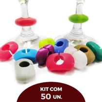 Kit 50 Pingentes Copo, Taças De Vinhos Pingente Silicone