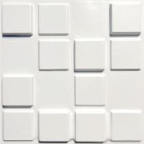 Kit 50 Placas 25x25cm 3D Decorativa Pixels Revestimento Plástico PVC Auto Relevo