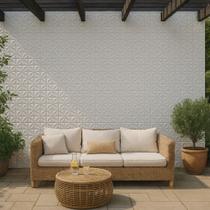 Kit 50 Placas 3D PVC 25x25 Branco Revestimento Parede
