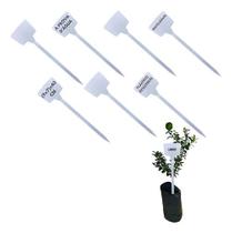 Kit 50 Placas E40 Plaquinha Identificação De Planta Etiqueta - - Branca Kit 50 Placas E40 Plaquinha Identificação De Planta Etiqueta - - Branca
