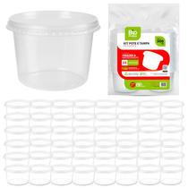 Kit 50 Pote Redondo 500 Ml Com Tampa Transparente Para Microondas E Freezer Kit 50 Pote Redondo 500 Ml Com Tampa Transparente Para Microondas E Freezer
