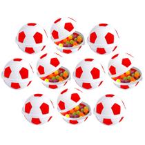 Kit 50 Potes Bolas de Futebol para Lembrança de Aniversário Tricolor Vermelho