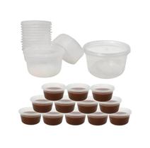 Kit 50 Potes Com Tampa Lacre Alta Vedação Redondo Transparente 330ml Kit 50 Potes Com Tampa Lacre Alta Vedação Redondo Transparente 330ml