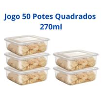 Kit 50 Potes Mini Quadrados Promocional Fitness BPA FREE Kit 50 Potes Mini Quadrados Promocional Fitness BPA FREE