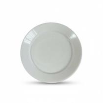 Kit 50 pratos branco acrilico redondo fundo 21cm jantar luxo Kit 50 pratos branco acrilico redondo fundo 21cm jantar luxo