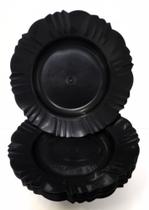 Kit 50 Pratos Pétala Fundo Com Borda Para Refeição Churrasco Festa Jantar Aniversário PRATO REDONDO