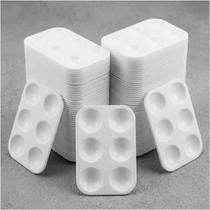 Kit 50 Recipientes Godê Retangular Plástico Resistente 6 Compartimentos para Trabalhos Manuais Reparos e DIY -