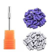 Kit 50 Refil De Mini Lixa 80 + Broca Mandril Fina