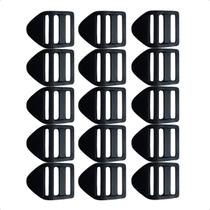 Kit 50 Reguladores Castelinho 30mm Plástico Preto para Ajuste de Alças em Mochilas, Bolsas, Malas e Bags - Resistente Kit 50 Reguladores Castelinho 30mm Plástico Preto para Ajuste de Alças em Mochilas, Bolsas, Malas e Bags - Resistente