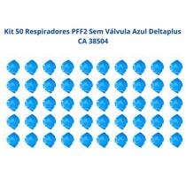 Kit 50 Respirador PFF2 Sem Válvula Alta Filtragem Azul Deltaplus CA 38504 Kit 50 Respirador PFF2 Sem Válvula Alta Filtragem Azul Deltaplus CA 38504
