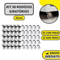 Kit 50 Rodízio Giratório Em Gel Rodinha Silicone Para Móveis 35mm Kit 50 Rodízio Giratório Em Gel Rodinha Silicone Para Móveis 35mm