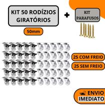 Kit 50 Rodízio Giratório Gel Rodinha De Silicone Com Parafusos 50mm Kit 50 Rodízio Giratório Gel Rodinha De Silicone Com Parafusos 50mm