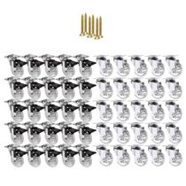 Kit 50 Rodízio Giratório Gel Rodinha Silicone 50Mm Parafusos