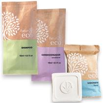 Kit 50 Sabonetes 15 Gramas + Shampoo e Condicionador Sachê 15ml Ecologico Sustentavel Hotel, Pousada, Hospital Kit 50 Sabonetes 15 Gramas + Shampoo e Condicionador Sachê 15ml Ecologico Sustentavel Hotel, Pousada, Hospital