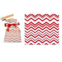 Kit 50 Saco de Presentes Chevron Vermelho Embalagem 20x30cm - Lumipel Kit 50 Saco de Presentes Chevron Vermelho Embalagem 20x30cm - Lumipel