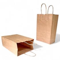 Kit 50 Sacolas de Papel Kraft 18x22x9 - Perfeitas para Delivery de Lanches e Diversos Produtos