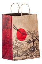 Kit 50 Sacolas Oriental Kraft Sushi Rodizio Japonês Tam M Menor Preço