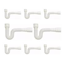 Kit 50 Sifão Simples Sanfonado Universal Tubo Extensivo Para Pias