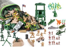 Kit 50 Soldados Brinquedo Exército Miniatura Militar Guerra