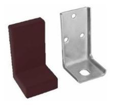 Kit 50 Suporte Cantoneira Capa Marrom P/ Móveis Com Parafuso Kit 50 Suporte Cantoneira Capa Marrom P/ Móveis Com Parafuso
