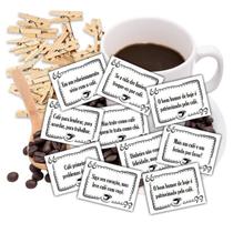 Kit 50 Tags Branca Para Café Com Pregador