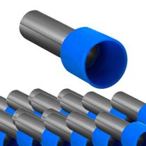 Kit 50 terminal tubular simples longo 16,00mm-e1618 azul