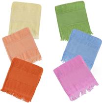 Kit 50 Toalhas Social Fina Bianca 100% Algodão 21x31cm Cores Sortidas