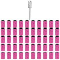 Kit 50 Tubos De Lixa 1/4 Grão 80 Rosa Suporte Haste 2.4Mm - Dremax