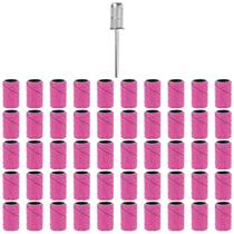 Kit 50 Tubos de Lixa 1/4 Grão 80 Rosa Suporte Haste 2.4mm - Dremax