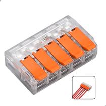 Kit 50 Ud Conector De Emenda Rápida Fios 5 Vias Instalação Elétrica Profissional