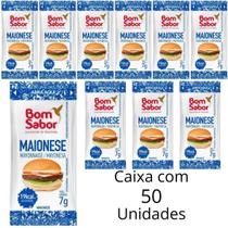 Kit 50 Un De Molho De Maionese Bom Sabor Em Sachê De 7g Molho Cremoso Para Lanches Restaurantes Hotéis Pousadas