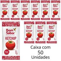 Kit 50 Un De Molho Ketchup Bom Sabor Em Sachê De 7g Molho Cremoso Para Lanches Restaurantes Hotéis Pousadas