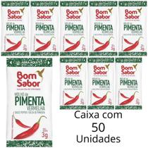 Kit 50 Un Molho De Pimenta Vermelha Bom Sabor Em Sachê De 3g Para Lanches Restaurantes Hotéis e Pousadas