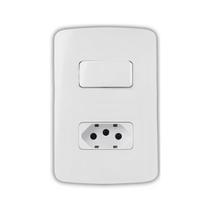 Kit 50 Uni - MG B3 Conj 2P+T 10A + 1 Int Paralelo 10A Branco