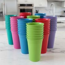 Kit 50 unid Copo Plastico Resistente para Festa 300ml - Reutilizavel