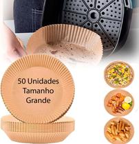 Kit 50 unidade de Formas Papel descartável antiaderente Forro pra Air Fryer Forno Microondas Fritadeira Panela anti oleo e agua