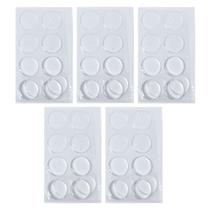 Kit 50 Unidades Batente Transparente Autocolante 20mm Discreto Para Proteção Casa Móveis Piso Parede Pé Cadeira Puff Sofá Cama