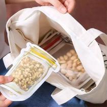Kit 50 unidades de sacos zip lock reutilizável imagem pote hermético alimentos casa moderna