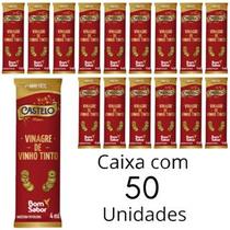 Kit 50 Unidades De Vinagre Castelo Bom Sabor Em Sachê De 4ml Para Salada Pousada e Hotel