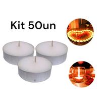 Kit 50 Velas Rechaud Com Suporte Decoração Festas 4 horas