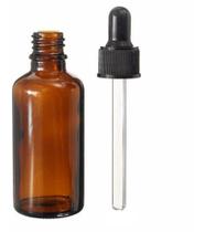 Kit 50 vidro ambar 30 ml com canula + bulbo + tampa lacre com furo preta - SEVEN GLASS