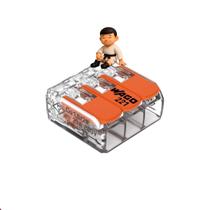 Kit 50 Wago Conector Junção 3 Fios 0,5-4mm 32A Cristal